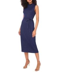 Vince Camuto - Mock Neck Sleeveless Knit Midi Dress - Lyst