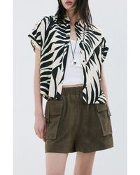 Mango - Print Button-Up Roll Cuff Shirt - Lyst