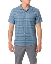 O'neill Sportswear - Seafaring Stripe Stretch Short Sleeve Button-Up Shirt - Lyst