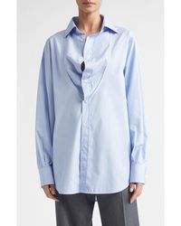 Maison Margiela - Folded Collar Cotton Button-Up Shirt - Lyst