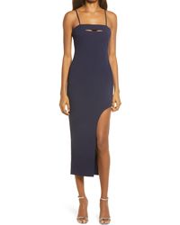 Lulus - Stunned And Speechless Cutout Cocktail Midi Dress - Lyst