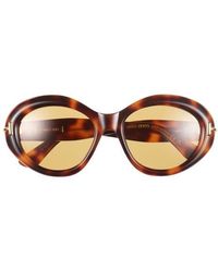 Tom Ford - 55Mm Oval Sunglasses - Lyst