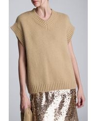 Kenneth Cole - Cap Sleeve Sweater With Removable Scarf - Lyst