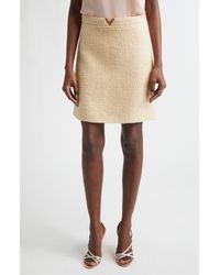 Valentino - V-Detail Bouclé Tweed Skirt - Lyst