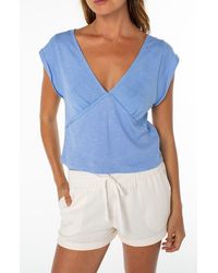 Roxy - Sea Drift Cap Sleeve Top - Lyst
