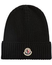 Moncler - Kids' Logo Patch Virgin Wool Beanie - Lyst