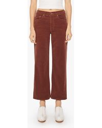 Mother - The Maven Mid Rise Ankle Wide Leg Corduroy Pants - Lyst