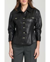Apny - Faux Suede Shirt Jacket - Lyst
