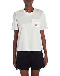 Moncler - Logo Pocket Cotton Blend T-shirt - Lyst