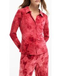 Desigual - Washed Floral Button-Up Top - Lyst