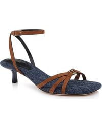 L'Agence - Genette Ankle Strap Kitten Heel Sandal - Lyst