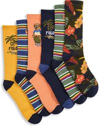 Polo Ralph Lauren - Big & Tall 6-Pk Surf Club Bear Crew Socks - Lyst