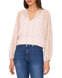 Vince Camuto - Abstract Print Long Sleeve Top - Lyst