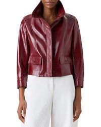Akris Punto - Shiny Crinkle Faux Leather Jacket - Lyst