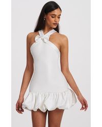 Miss Circle - Barbra Cross Straps Bodycon Mini Dress With Bubble Hem - Lyst