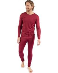 Leveret - Two-Piece Thermal Long Sleeve Solid Pajamas - Lyst