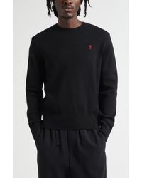 Ami Paris - Ami De Coeur Wool Crewneck Sweater - Lyst