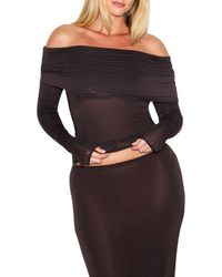 Skims - Sheer Modal Off The Shoulder Long Sleeve Top - Lyst