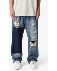 MNML - Ultra baggy One Knee Thrashed Ripped Jeans - Lyst