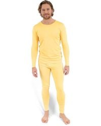 Leveret - Two-Piece Thermal Long Sleeve Solid Pajamas - Lyst