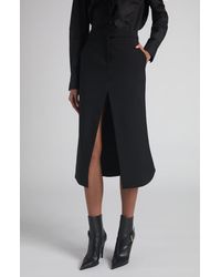 McQueen - Kick Back Wool Stretch Gabardine Midi Skirt - Lyst