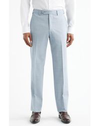 Zanella - Devon Flat Front Plaid Wool Dress Pants - Lyst