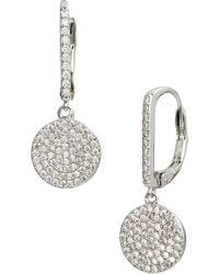 Lyst Vince Camuto Pave Stone Clip Earrings In Green Nordstrom Pave Bar Disc Drop Earrings Lyst