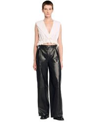 Sandro - Ruffled V-Neck Crop Top - Lyst