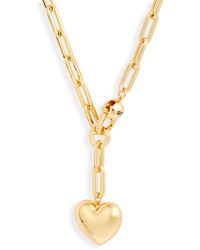 Jenny Bird - Puffy Heart Charm Paper Clip Chain Necklace - Lyst