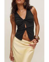 Reformation - Tefi Twist Cutout Stretch Organic Cotton Tank - Lyst