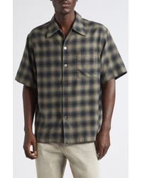 Our Legacy - Every Check Short Sleeve Cotton & Wool Button-Up Shirt - Lyst