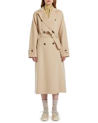 Weekend by Maxmara - Affetto Tie Waist Double Breasted Wool Blend Coat - Lyst
