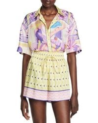 Sandro - Caroline Silk Button-Up Shirt - Lyst