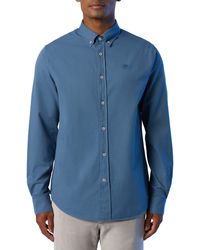 North Sails - Logo Embroidered Cotton Gabardine Button-down Shirt - Lyst