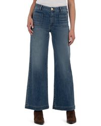 Kut From The Kloth - Meg Patch Pocket Mid Rise Wide Leg Jeans - Lyst