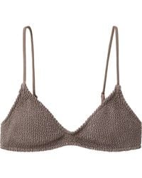 Mango - Textured Triangle Bikini Top - Lyst