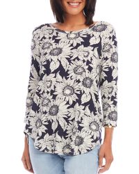 Karen Kane - Floral Knit Shirttail Top At Nordstrom - Lyst