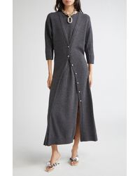 Rabanne - Layered Look Wool Blend Sweater Dress - Lyst
