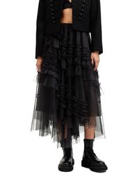AllSaints - Jen Asymmetric Hem Tulle Skirt - Lyst