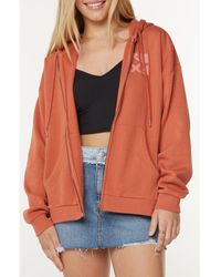 Roxy - Evening Lineup Fleece Full Zip Graphic Hoodie - Lyst