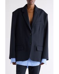 Acne Studios - Julaga Layered Fluid Pinstripe Blazer - Lyst