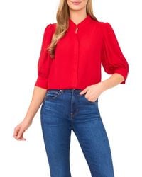 Cece - Puff Sleeve Button-Up Shirt - Lyst