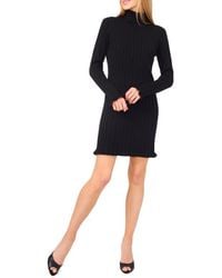 Cece - Long Sleeve Rib Turtleneck Sweater Minidress - Lyst