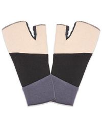 feel good - Artisan Crafted Fleece Lined Color Block Fingerless Gloves - Lyst