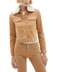 Mango - Corduroy Jacket With Faux Shearling Collar - Lyst