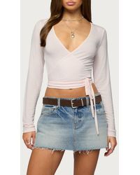 Edikted - Malenna Wrap Crop Top - Lyst