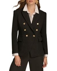 Donna Karan - Double Breasted Wool Blend Blazer - Lyst