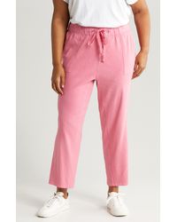 Kut From The Kloth - Rosalie Drawstring Ankle Linen Blend Pants - Lyst