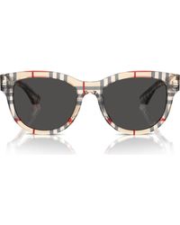 Burberry - 54Mm Round Sunglasses - Lyst