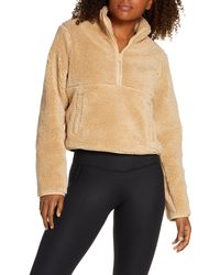 Alo Yoga Shanti Half Zip Faux Shearling Pullover - Multicolor